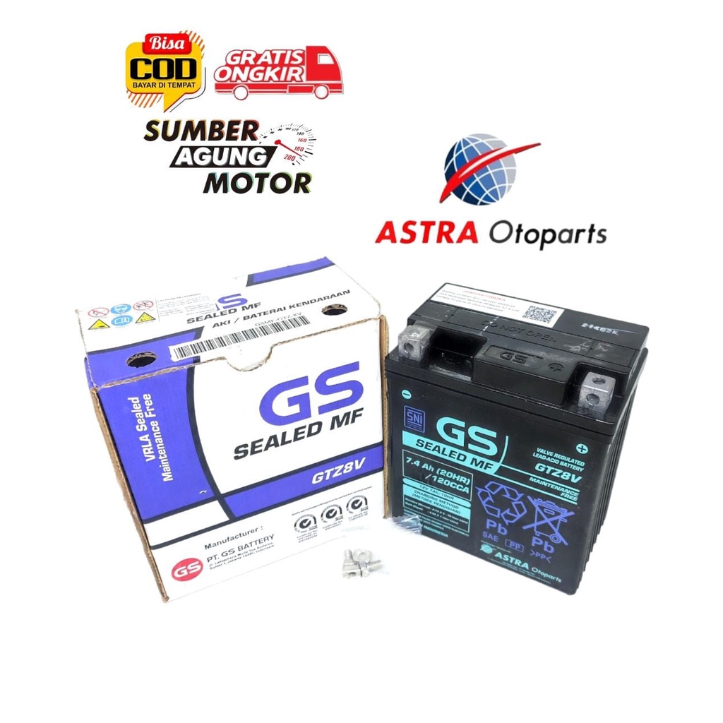 AKI GS KLX CBR R25 ORI ASTRA 12V 7AH GTZ8V