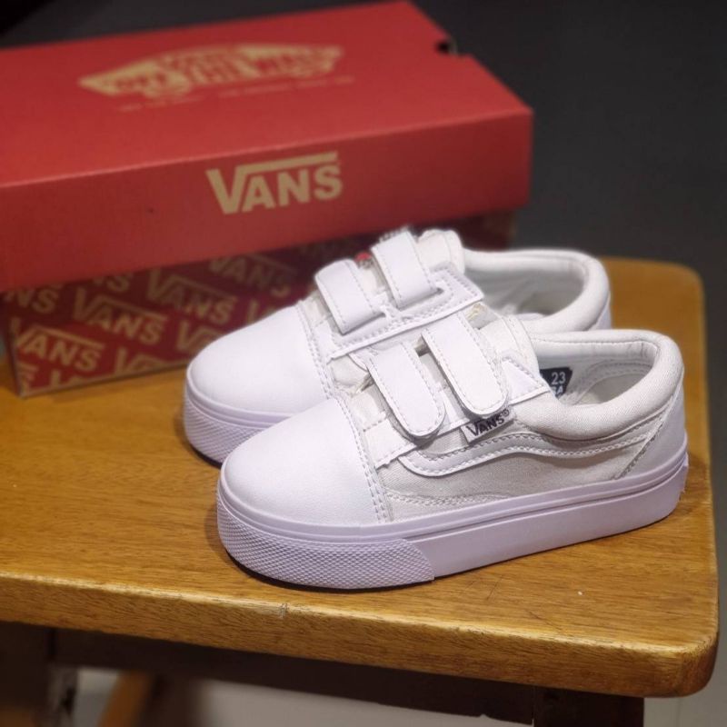 SEPATU VANS ANAK OLDSKOOL FULL WHITE SEPATU PUTIH ANAK SEPATU ANAK LAKI LAKI PEREMPUAN