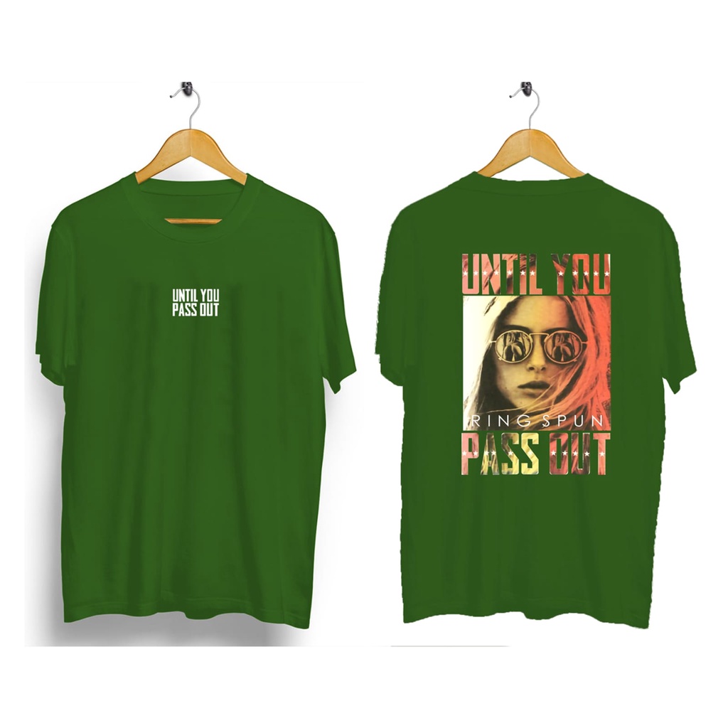 Kaos murah Kaos distro murah baju  distro pria t-shirt murah combed30s pass out hijau lumut