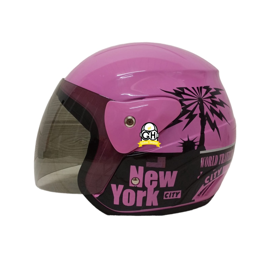 HELM EVOLUTION PARIS PINK HALF FACE MURAH MODEL GM EVO