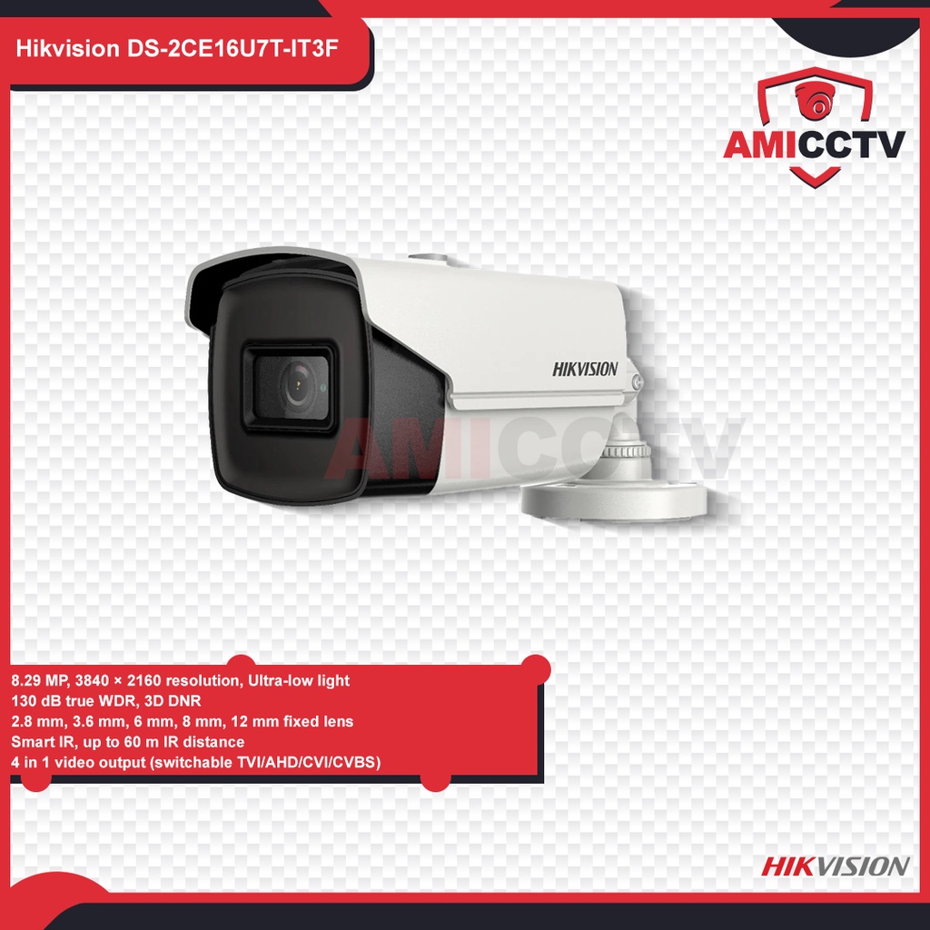 Camera CCTV Hikvision 8,3MP Outdoor DS-2CE16U7T-IT3F