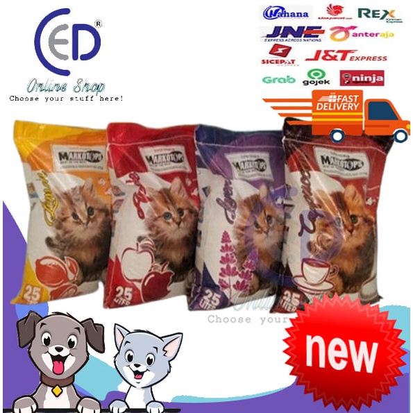 Pasir Kucing Wangi MARKOTOPS Litter Premium 25L (GOSEND &amp; GRAB)