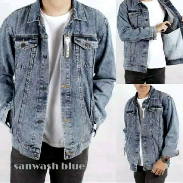 Harga Bersahabat Jaket Jeans Sobek Pria /Jaket Denim Sobek /Jaket Levis Pria