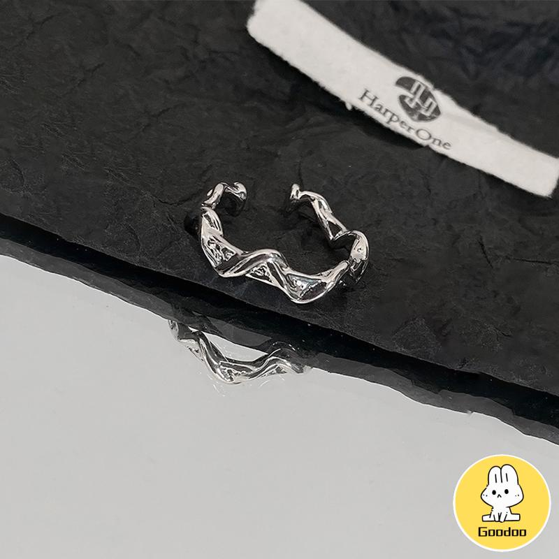 cincin Pembukaan bergelombang tidak teratur  cincin polos desain niche  cincin batu bulan yang modis dan indah -Doo