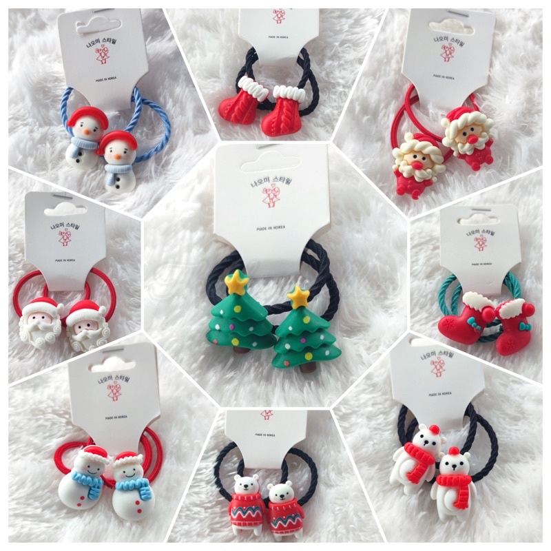 Ikat rambut anak/ ikat rambut edisi natal/aksesoris rambut x-mas / ikat rambut import/ ikat rambut l