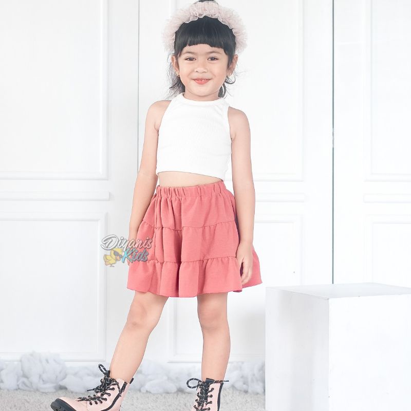 Rok susun anak bahan crincle airflow/rok pendek anak