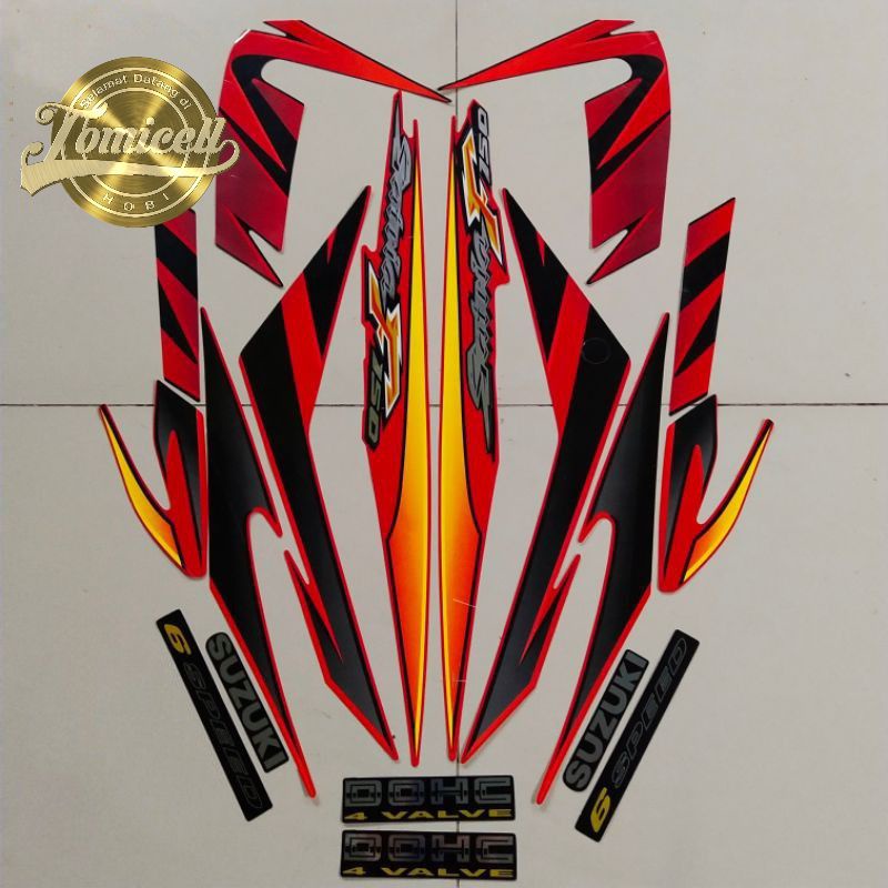 Striping decal Suzuki Satria fu f 150 2007 2008 merah striping list motor thailand berkualitas