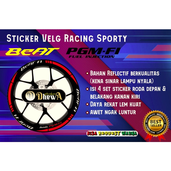 Sticker Cutting Velg Beat FI / Beat FI / Sticker Velg Beat FI / Racing / Sporty