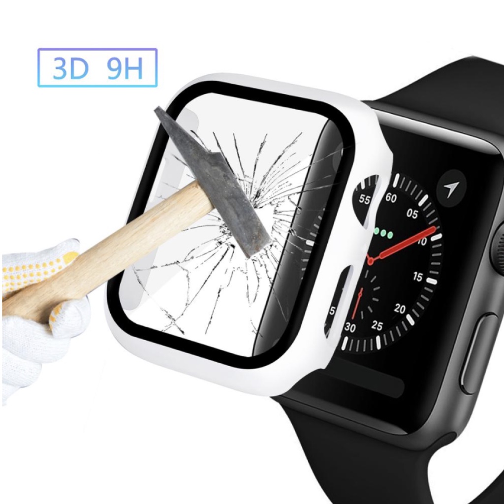 Tempered Glass Protector Watch Cover Case Apple Series 7 8 41mm 45mm 41 45 mm Bumper Untuk iWatch