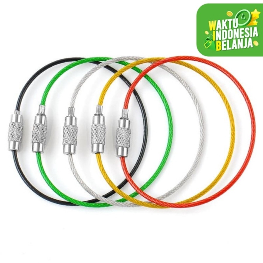Tali Stainless Steel Carabiner Gantungan Kunci Ties Travel Serbaguna A