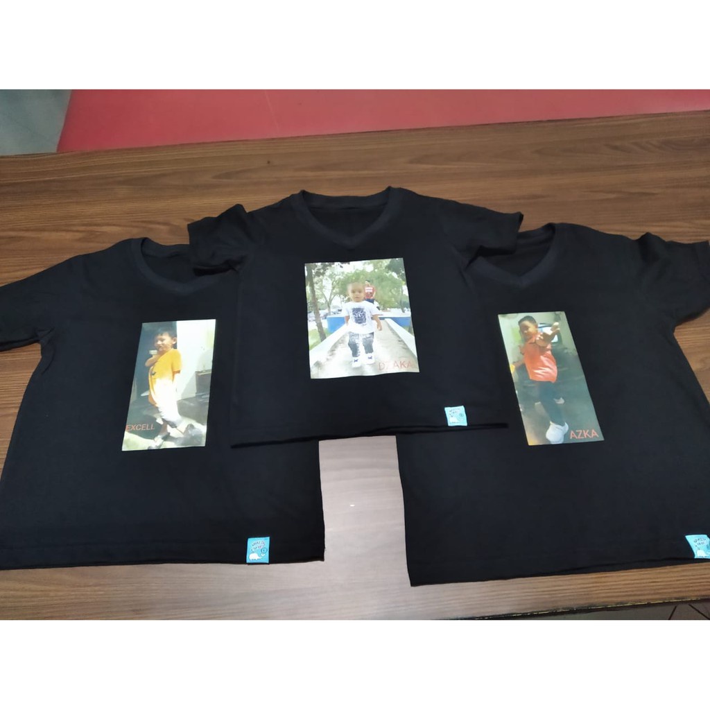 Kaos Couple Family bisa pakai photo Cotton combed 30s Gratis Sablon Nama