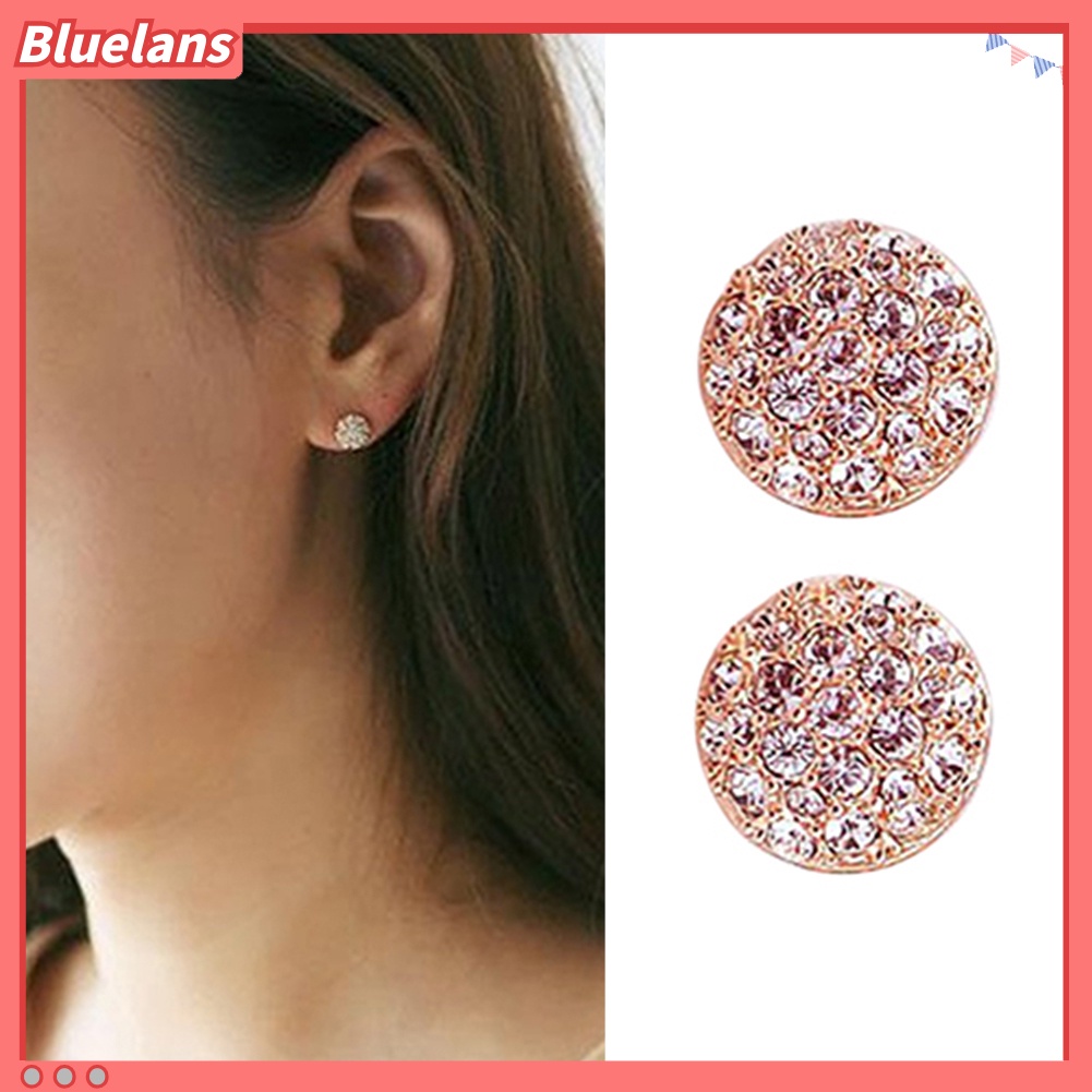 Bluelans Women Fashion Elegant Circle Crystal Rhinestone Ear Studs Earrings Jewelry