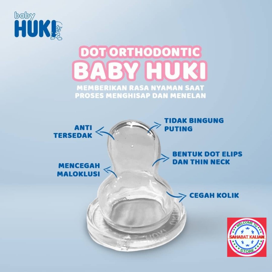 HUKI DOT REGULAR/ORTHODONTIC (GEPENG) SILICONE NIPPLE S M L