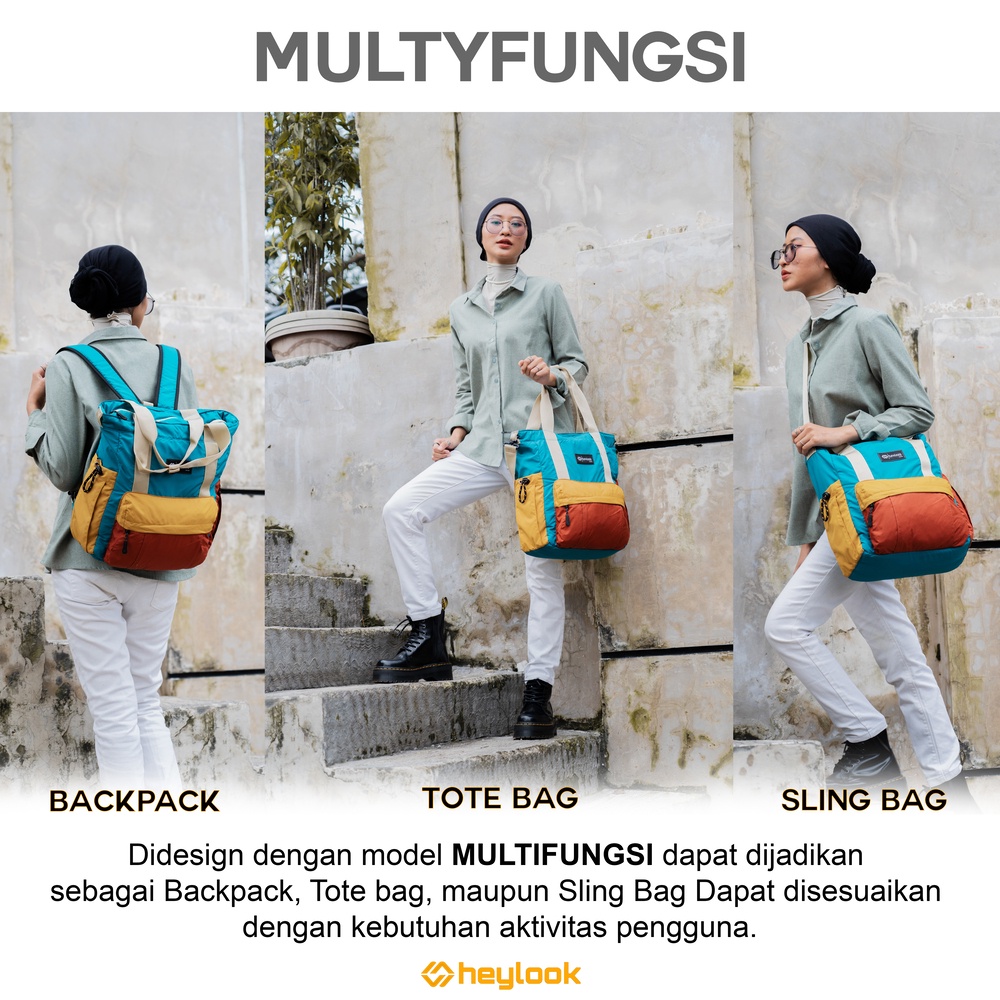 Tas Ransel Sekolah Kuliah Remaja Dewasa Trendy Tas Ransel Multifungsi Totebag Kekinian Tas Selempang Bahu Casual Keren Tas Multifungsi