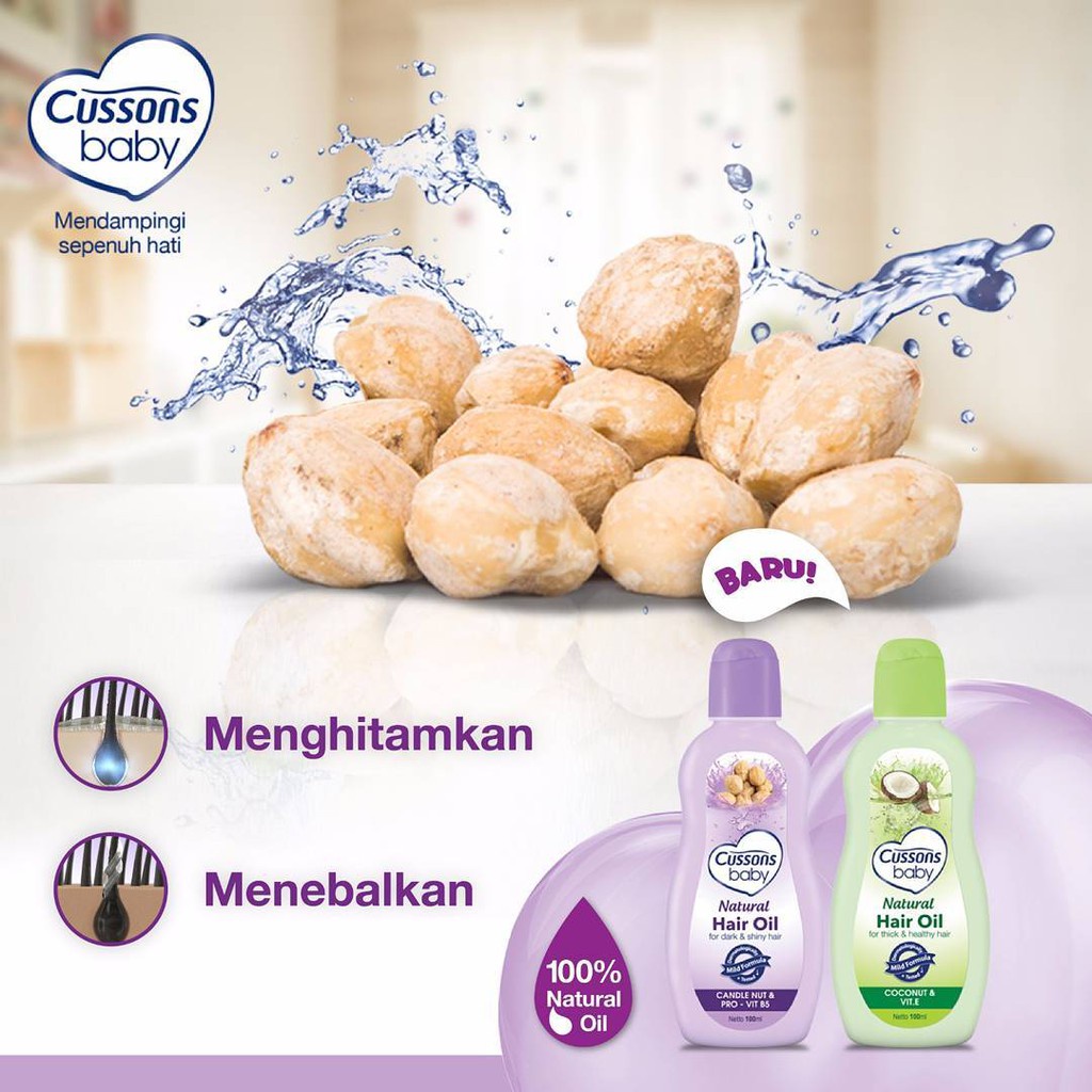 [BPOM] Cussons Baby Natural Hair Oil 100ml / Coconut / Candlenut / Minyak Rambut / MY MOM