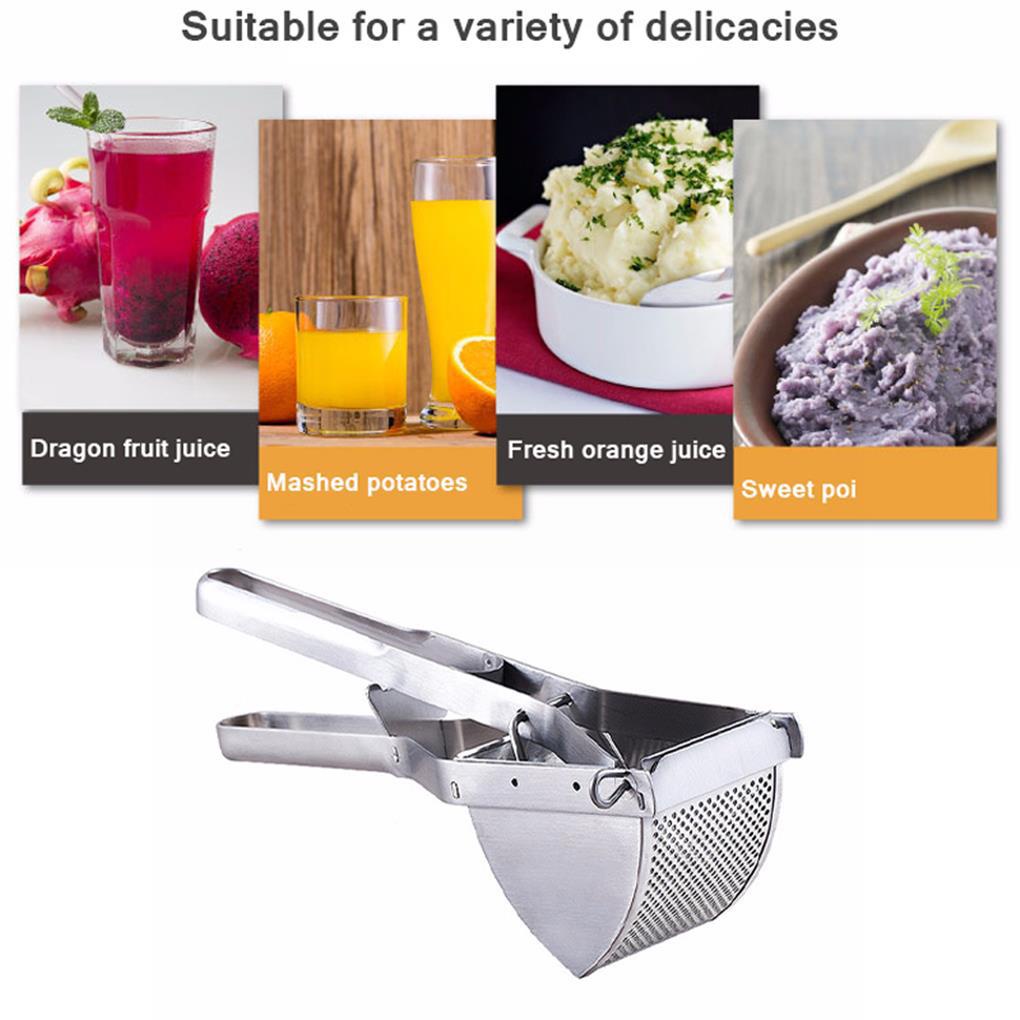 Potato Masher Vegetable Fruit Ricer Manual Tangan Stainless Steel Untuk Puree Fruit Juicer