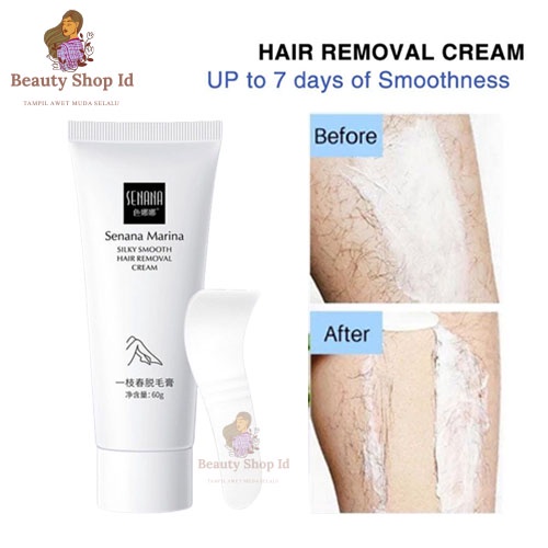 BEAUTY JAYA - [ FREE SPATULA ] SENANA MARINA HAIR REMOVAL CREAM PERMANENT - PENGHILANG BULU KRIM PERONTOK BULU KETIAK DAN KAKI