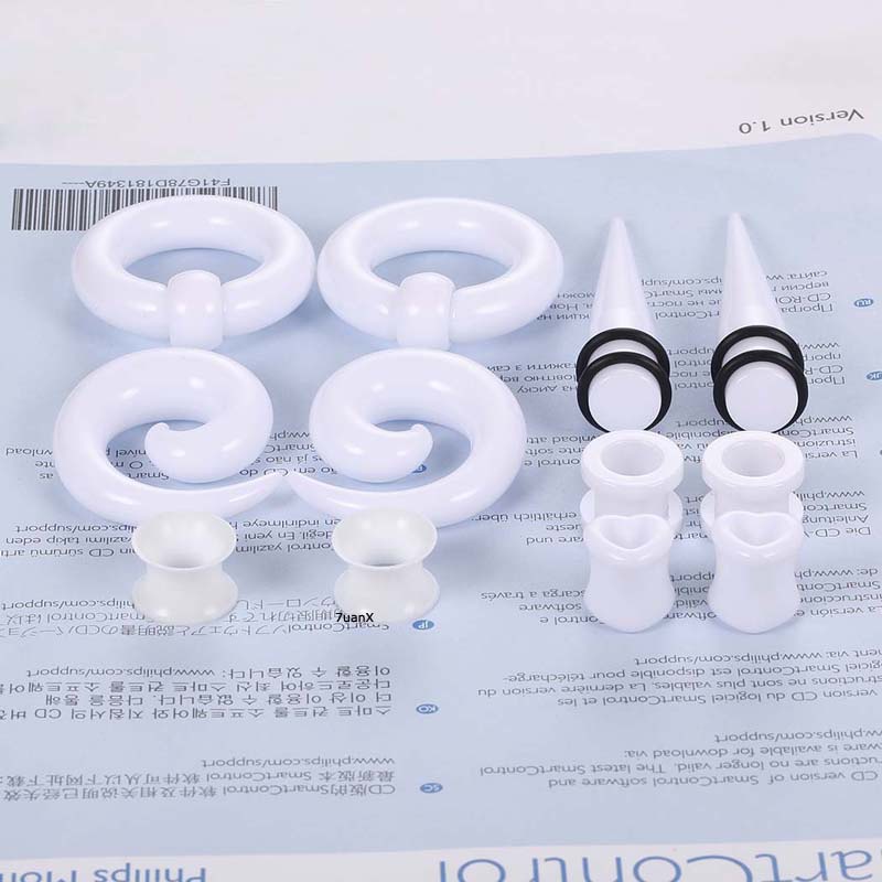 12 Pcs / Lot Anting Plug Tunnel Untuk Unisex