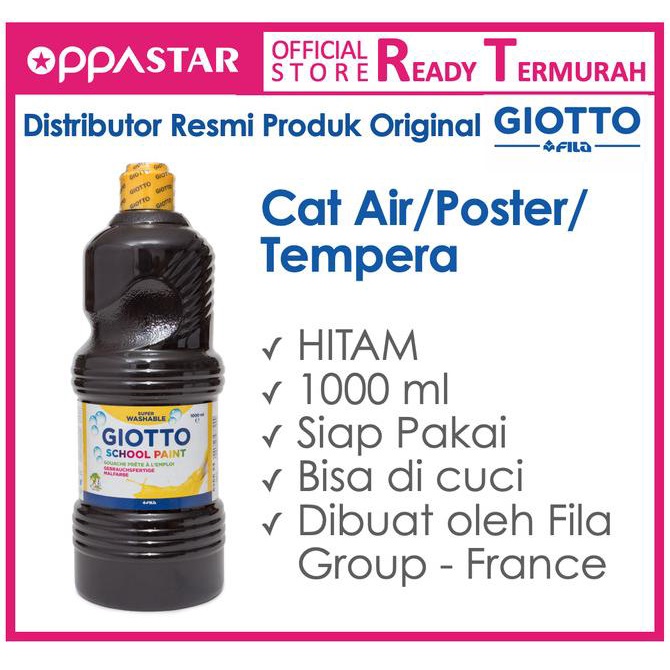 

[COD] Giotto School Paint 1000 ml Black Hitam - Cat Poster Kertas TERMURAH Kode 728