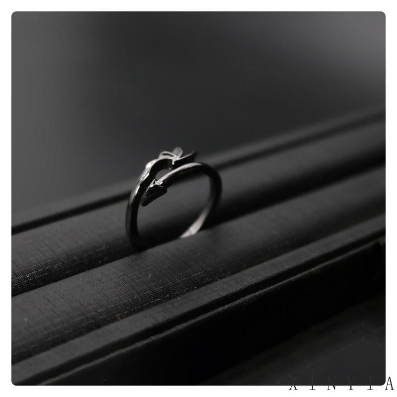 【Bayar di tempat】Fashion Enamel Couple Rings Alloy Rings Romantic Angel Devil Wing Rings Engagement Wedding Couples Rings Jewelry Gifts