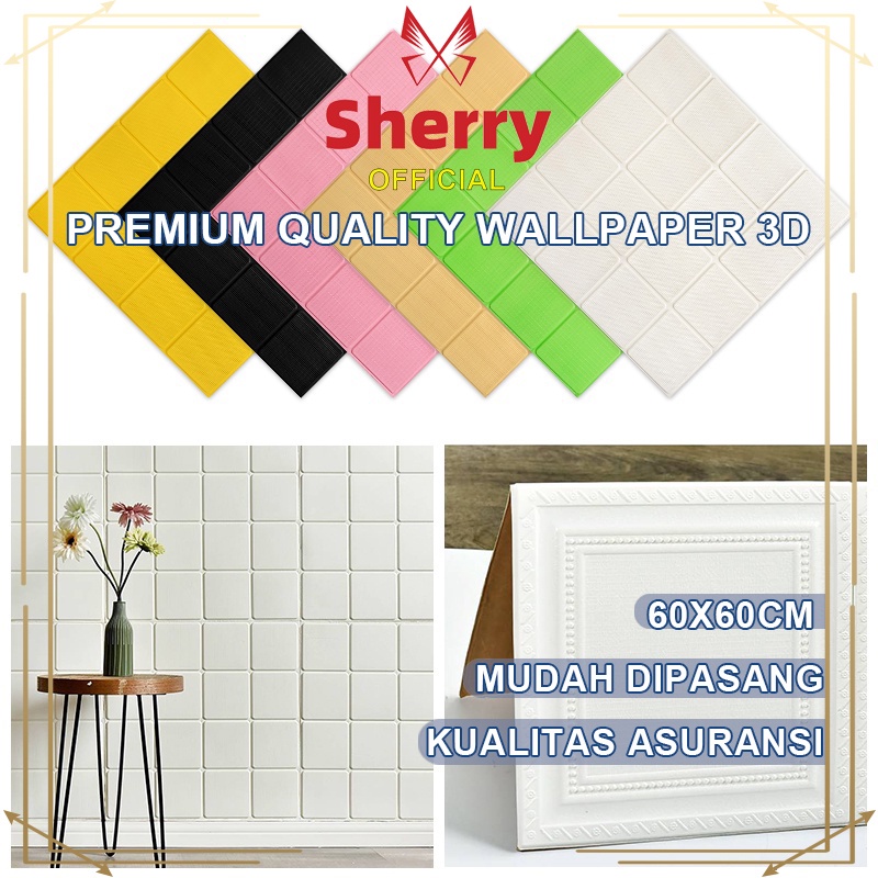 (COD)Wallpaper Dinding tebal 5mm Stiker Wallfoam 3D Sticker Dekorasi Kamar Rumah Murah