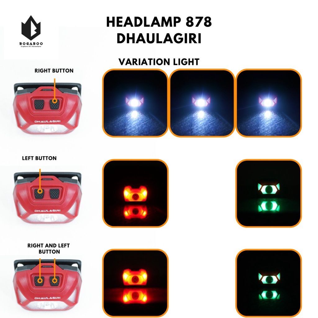 BISA COD Lampu Headlamp Dhaulagiri 878 - Senter Kepala - Lampu Kepala - Senter Kepala Led - Lampu LED
