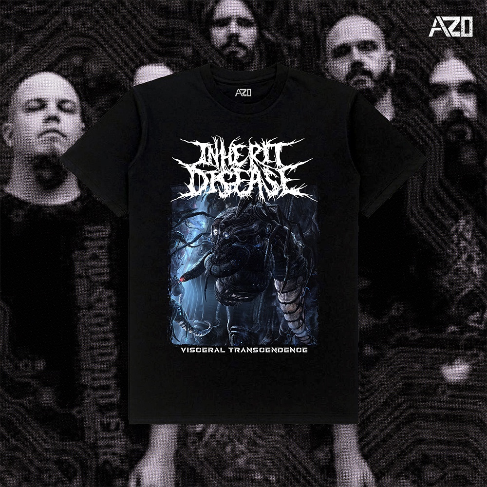 Azoquality Kaos Band Inherit Disease Kaos Metal Kaos Distro Tshirt Distro Kaos Hitam Cotton Combed 2