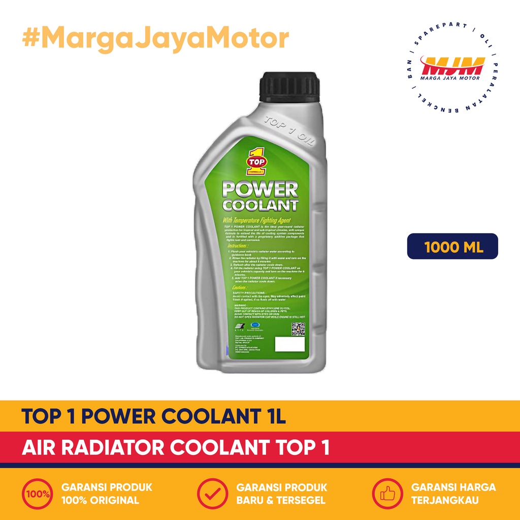 Top1 Power Coolant 1000ml Air Radiator Hijau 1L