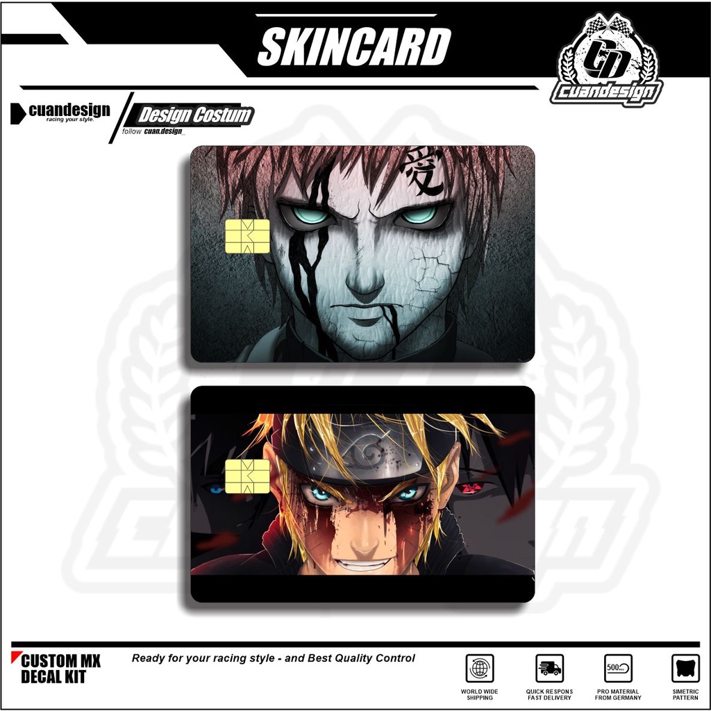 NARUTO STIKER PELINDUNG KARTU SKIN CARD ATM SIM KTP E-MONEY STICKER LEM KUAT ANTI GORES ( SKIN / STI