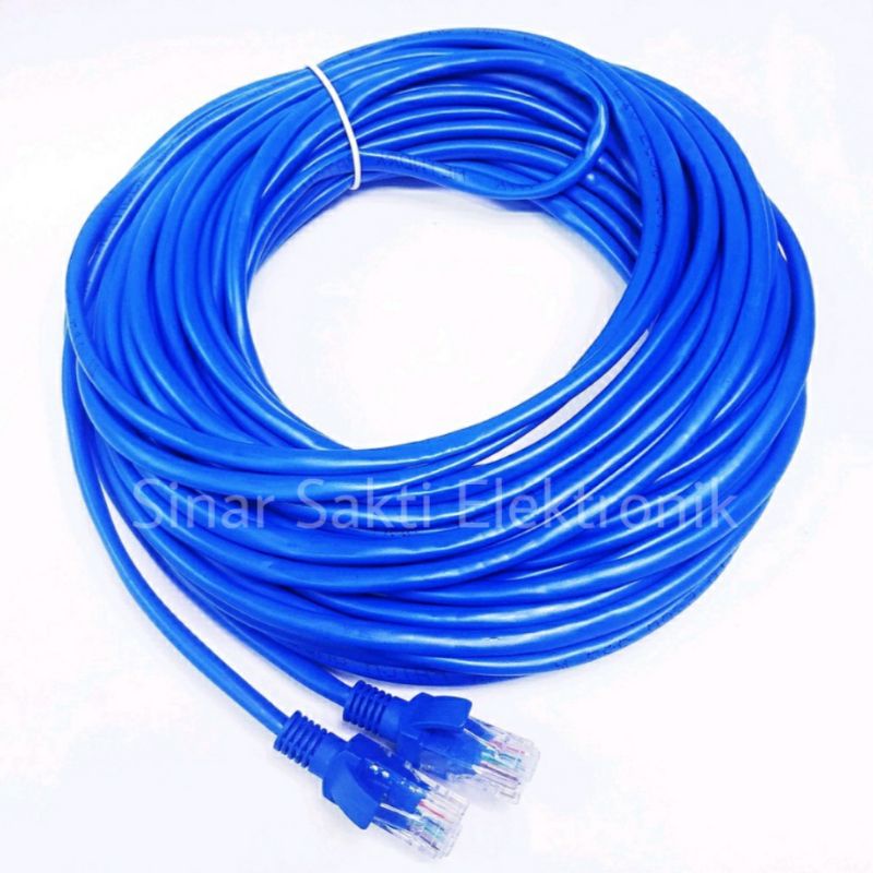 Kabel Lan 15m 15 Meter M Outdoor FTP CAT5 UTP internet Siap Pakai RJ45