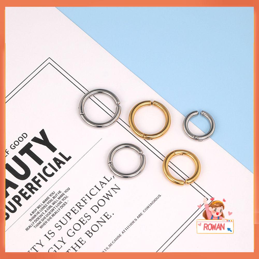 Anting Hoop Cuff Desain Bunga Bahan Titanium Steel Untuk Unisex