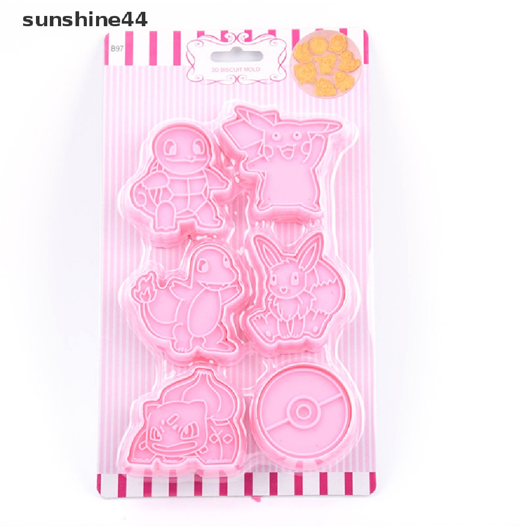 Sunshine 6 set Cetakan Biskuit / Kue Bentuk Kartun elf Bahan Plastik