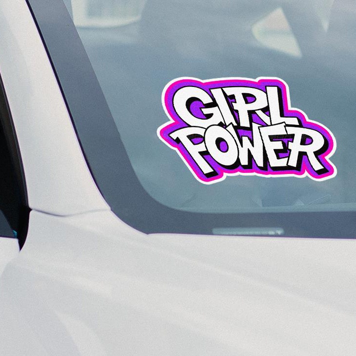 Girl Power Jdm Stiker Kaca Depan Tangki Bahan Bakar Penutup Tubuh Tahan Air Decal Aksesoris Mobil Sepeda Motor Skuter Sepeda Dekorasi