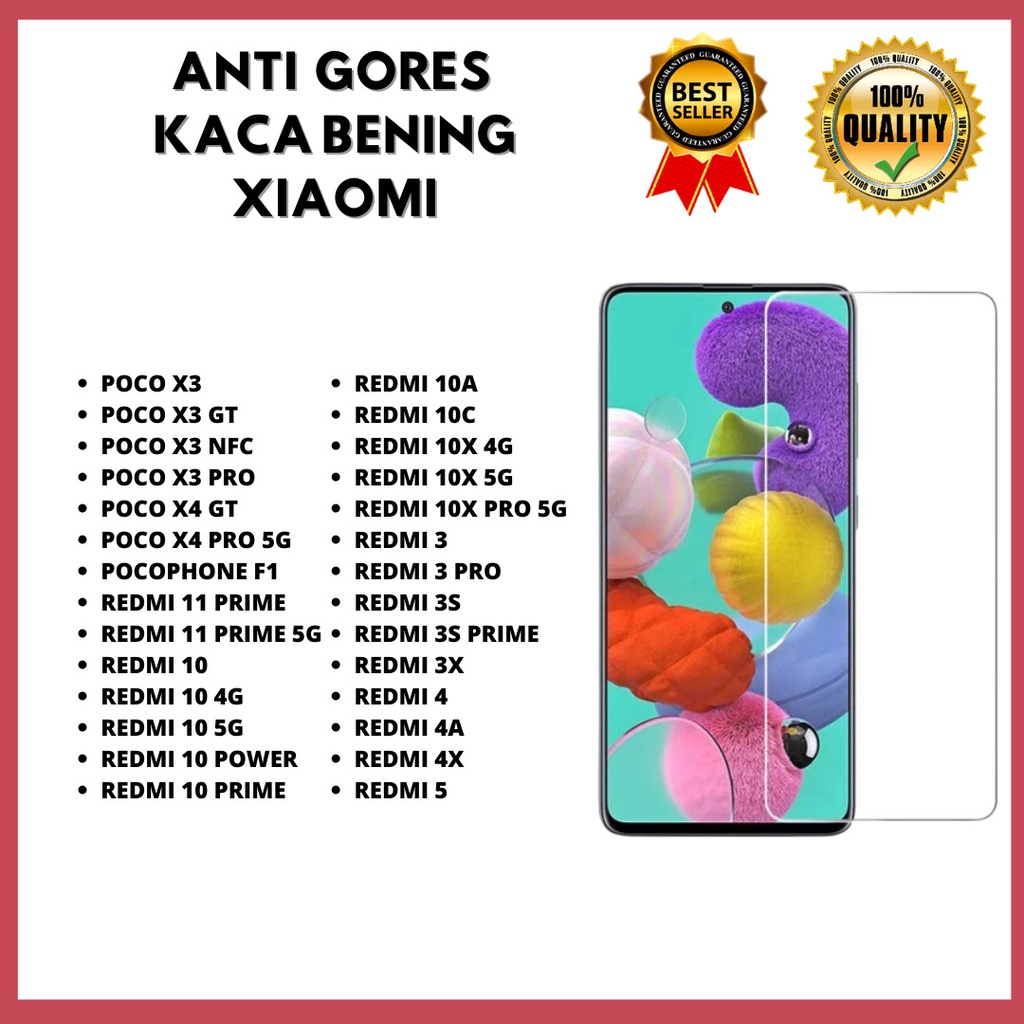 TG BENING - TIPE HP XIAOMI POCO X3-POCO X3 GT-POCO X3 NFC-POCO X3 PRO-POCO X4 GT-POCO X4 PRO 5G-POCOPHONE F1-REDMI 11 PRIME-11 PRIME 5G-10-10 4G-10 5G-10 POWER-10 PRIME-10A-10C-10X 4G-10X 5G-10X PRO 5G-3-3 PRO-3S-3S PRIME-3X-4-4A-4X-5