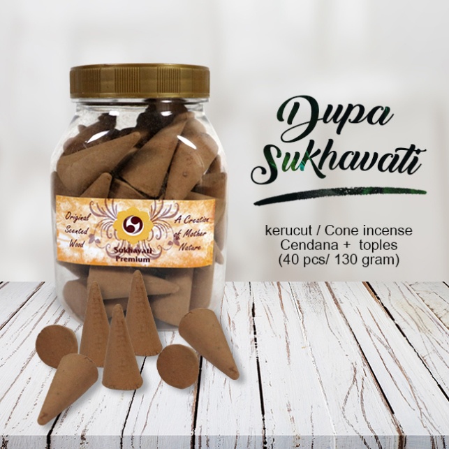 Dupa Hio Buhur Kerucut Cone Cendana Premium Sukhavati 130gr 40pcs