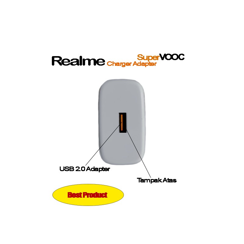 ADAPTER CHARGER REALME 9 PRO 65W SUPER VOOC BATOK KEPALA CASAN REALME 9PRO USB