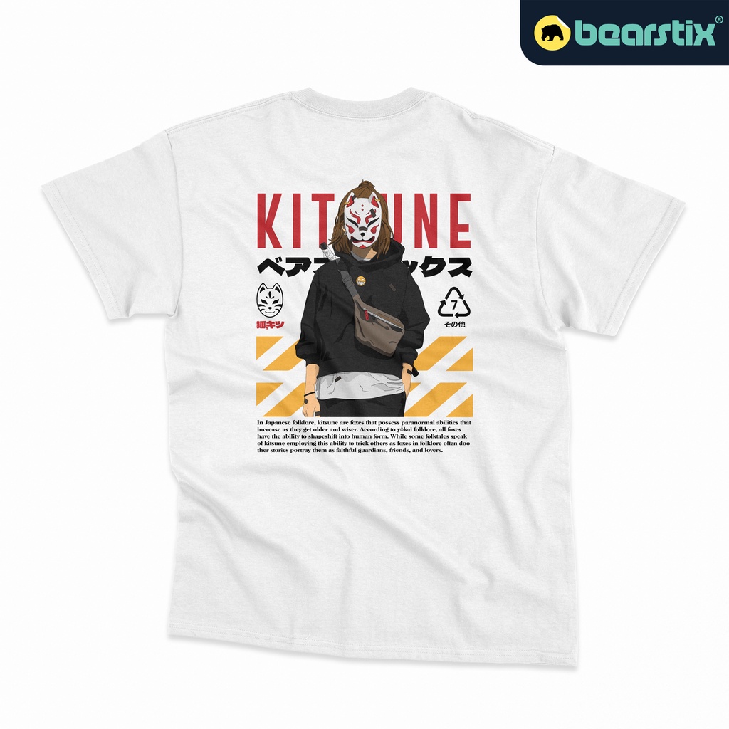 SHINZO - Tshirt Kitsune - Kaos Anime Streetwear - Baju Japanese