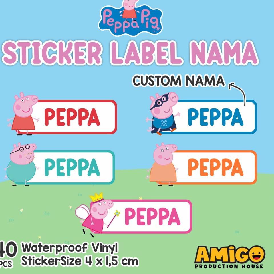 

[71] Stiker Label Nama Anak Disney Duffy Peppa Pig Sesame Street Toy Story Roblox lucu sticker karakter sticker buku 528OLYX