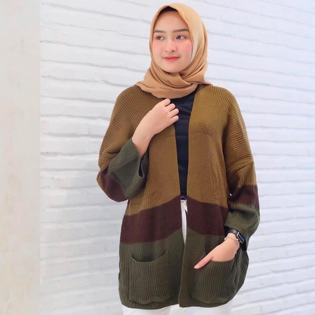 CAMEROON CARDIGAN RAJUT OVERSIZE TEBAL OUTER KNIT KOREA POLET WANITA