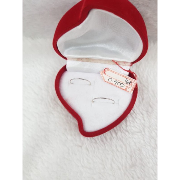 CC999M205M cincin emas putih keroncong polos simple white gold berat 0.700 no 9 d 1.4 isi 2 bj kadar