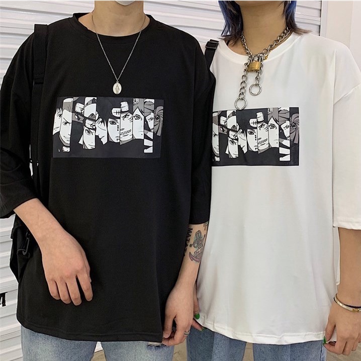 BRIGO Kaos Oversize Naruto Gradasi Cool Black white Anime II Kaos Oversize Print DTF II Kaos Jumbo Size Pria &amp; Wanita