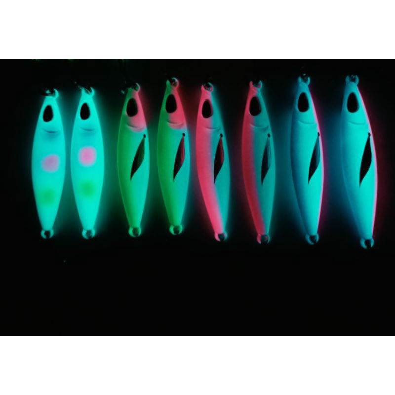 Umpan pancing Micro jig GID 30gram FUL FOSFOR/Assist hok metaljig UV siang malam koika