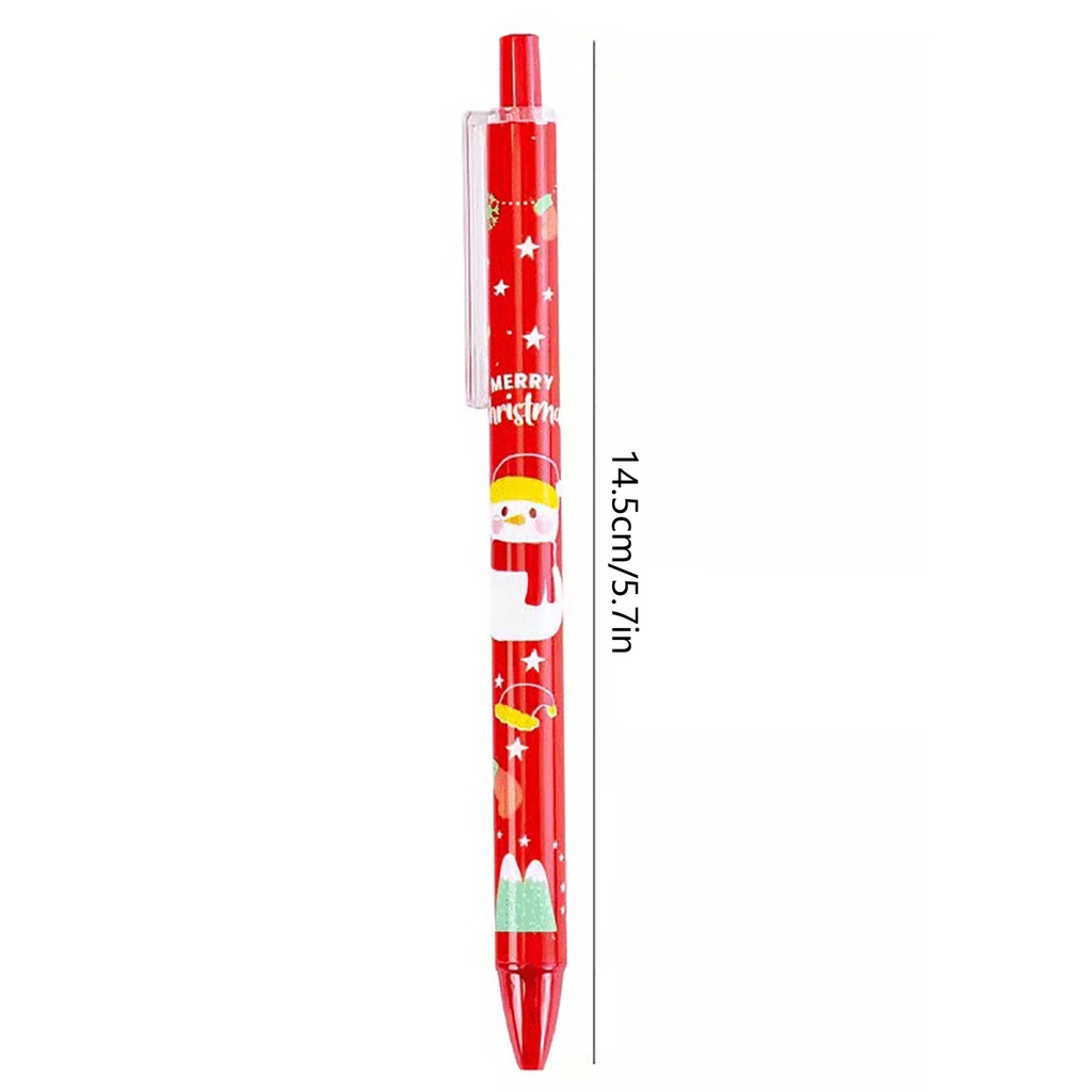 1 Pc Pulpen Tekan Motif Kartun Natal Warna Acak