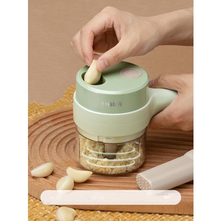 LDS SS33 Set Mesin Pemotong Sayuran 4 in 1  Food Chopper Electric Handheld Cooking Hammer USB Charging / Vegetable Cutter Blender Multifungsi