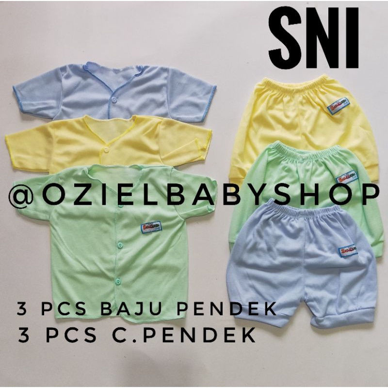 3 set stelan motif dan polos bayi Shaqueen newborn SNI