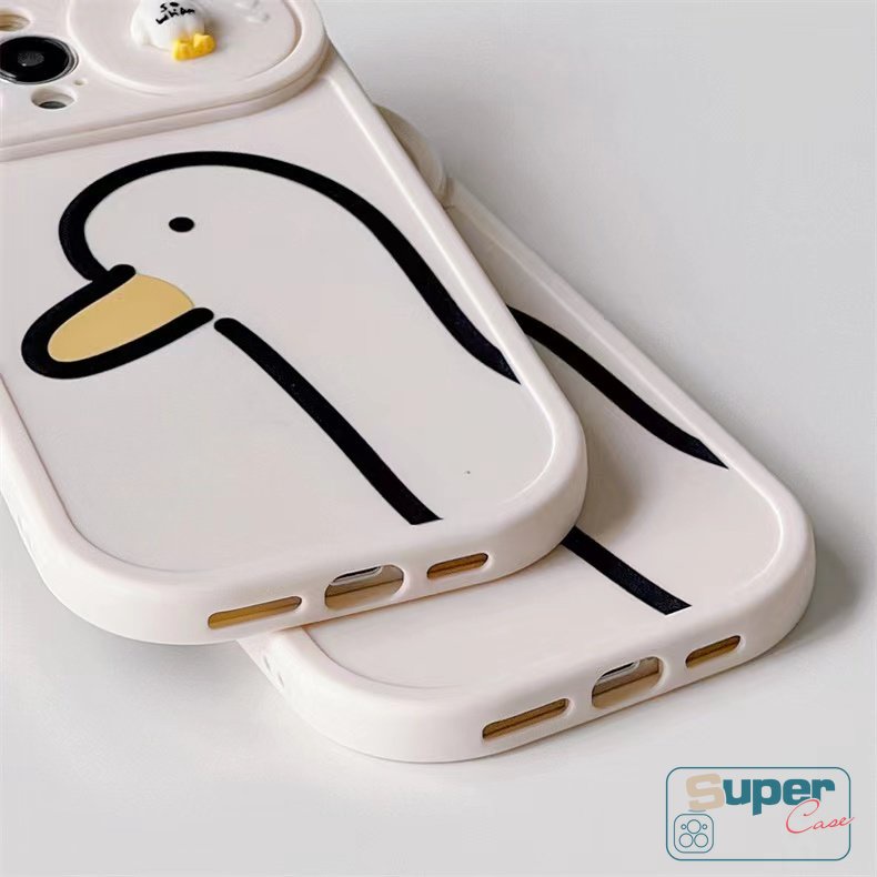 Soft Case TPU Motif Kartun Bebek 3D Untuk iPhone 11 XR 7 8 Plus 7Plus 8Plus 11 12 13 Pro MAX X XS MAX