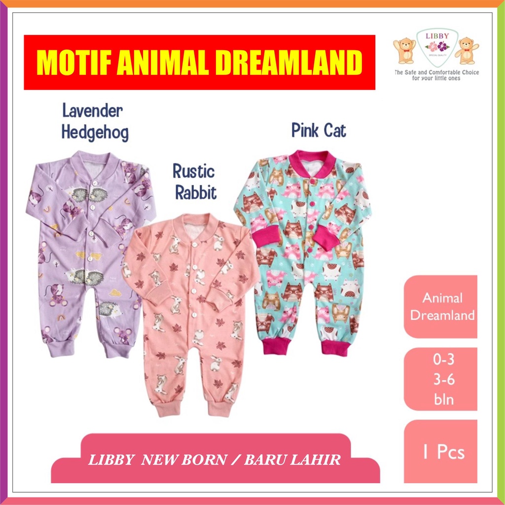 LIBBY SLEEPSUIT MOTIF TERBARU | JUMPER PANJANG BUKA KAKI | BAJU KODOK LIBBY BABY NEWBORN ❤ FASHIONBABIES ❤