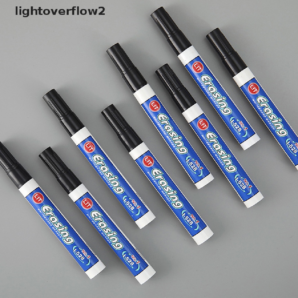 (lightoverflow2) 10pcs / set Spidol Whiteboard Warna Hitam / Biru / Merah