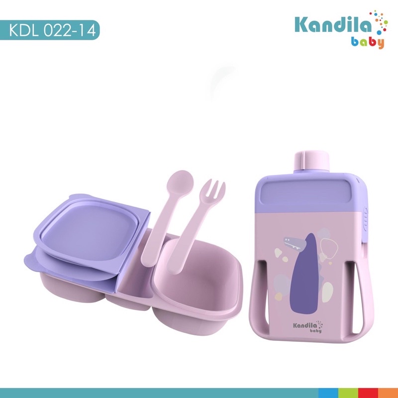 Kandila Baby KDL022-14 Lunch Box Set - Kotak Makan &amp; Botol Minum Premium - Kotak Bekal