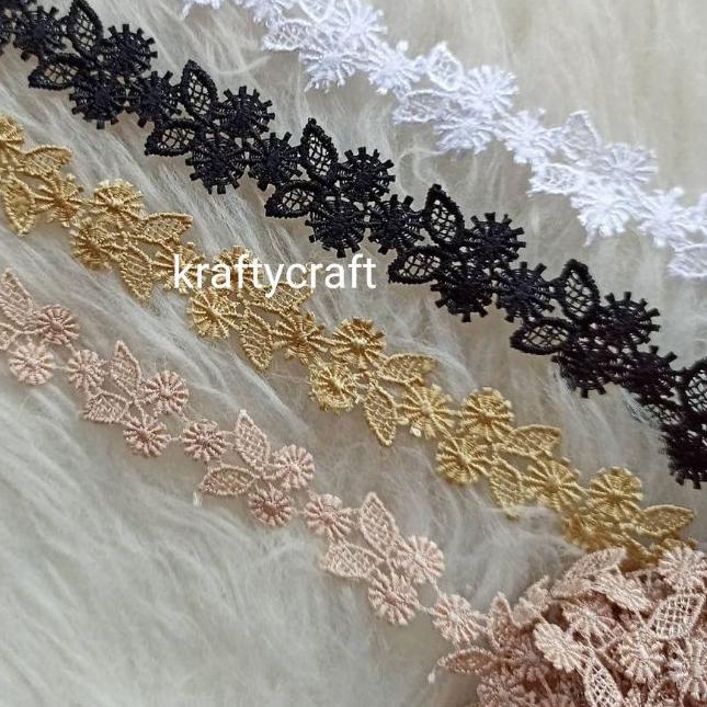 limited Edition✔️renda rambutan gyper giper ziper bordir rajut per roll untuk mukena mukenah hijab|R